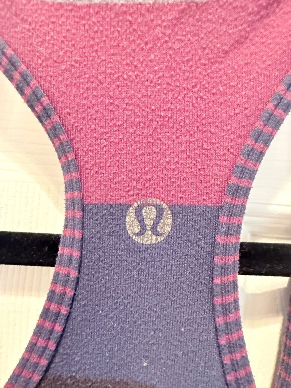💜🖤 Lululemon Size Small Racerback Tank Top Striped Athletic Yoga Workout Top